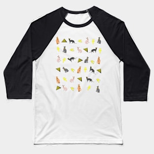 Egyption Cats Pattern with Egyption Symbols Baseball T-Shirt